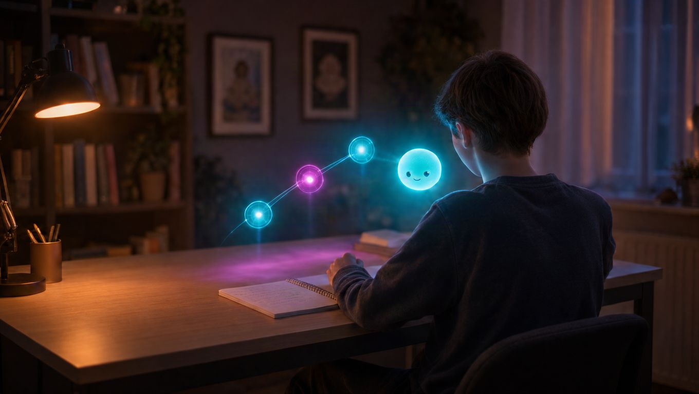A learner working with an AI tutor